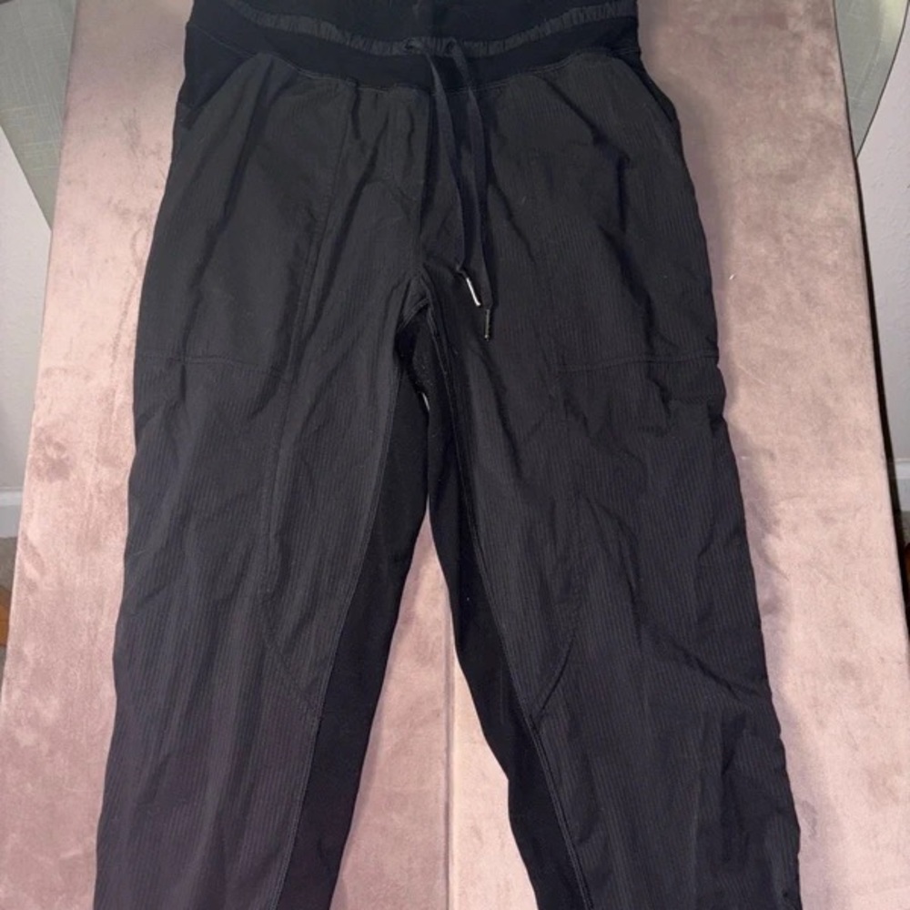Black Drawstring Active Trousers for Women